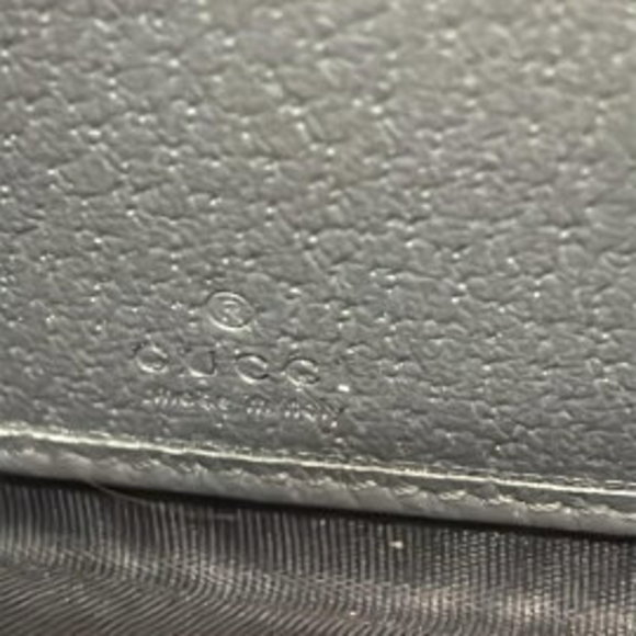 Gucci Gray Zip Black Offdia Leather Wallet - Picture 5 of 5